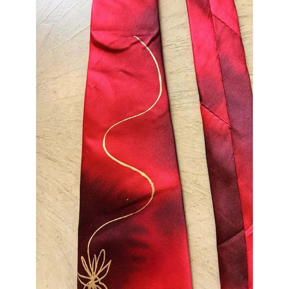 Vintage Jerry Garcia Silk Christmas Tie Collection 56 Abstract Tree Red Holiday